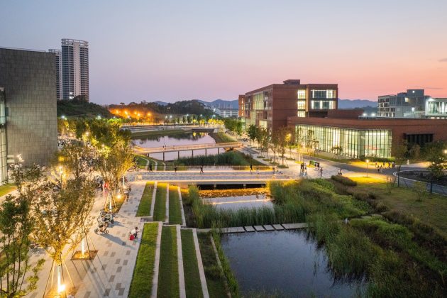 Xinyang University South Bay Campus Gateway Landscape by Sasaki and L&A Landscape